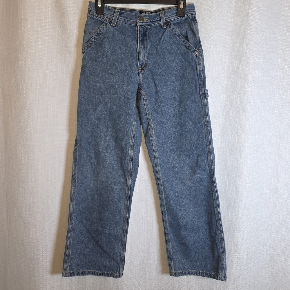 Polo Jeans Co Ralph Lauren Carpenter Jeans Light Wash Blue Denim Boys 14 Vintage